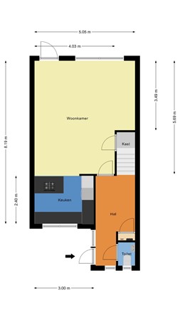 Floorplan - De Boomgaard 15, 2969 CC Oud-Alblas